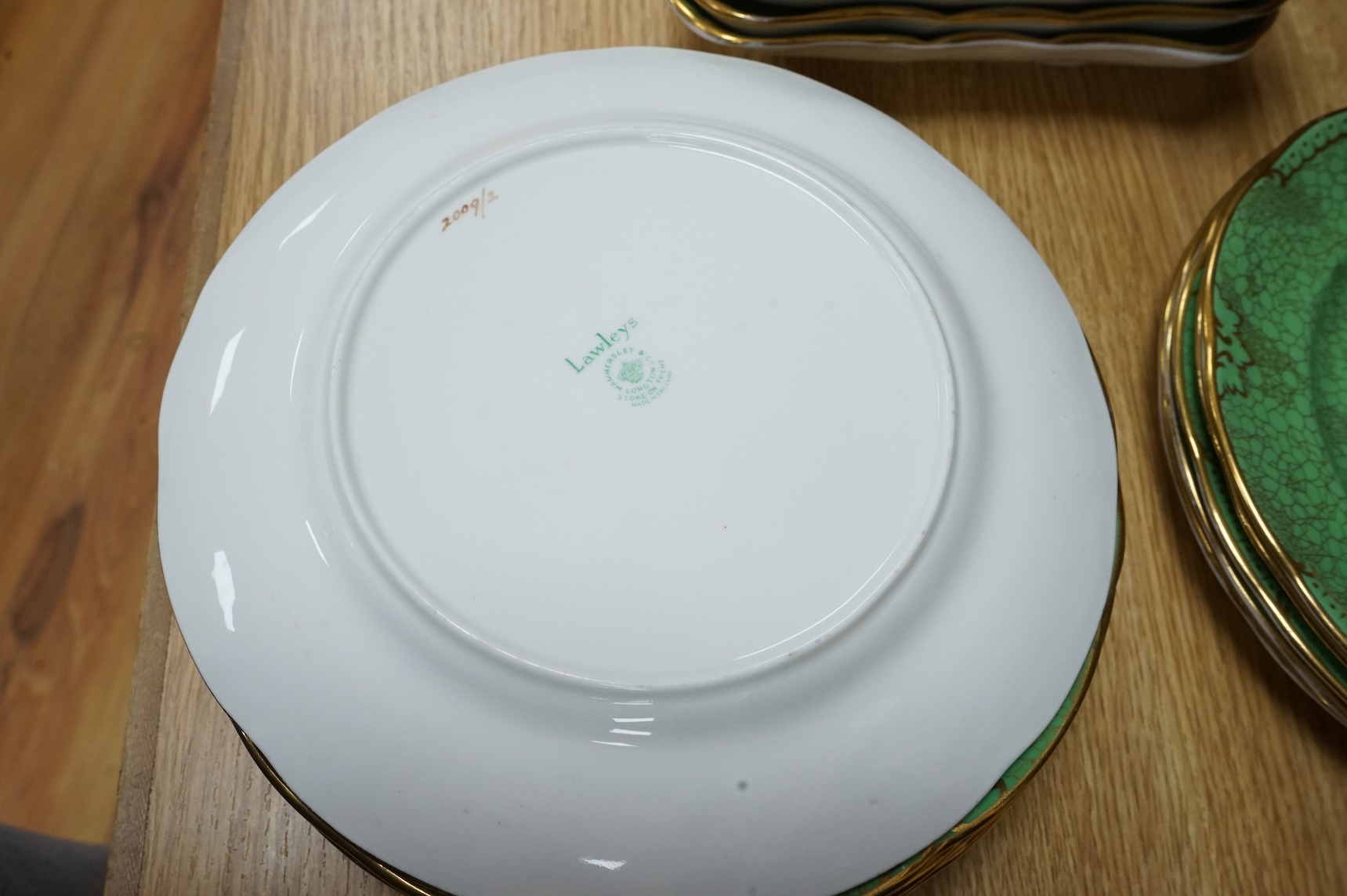 A Hammersley dessert service, for Lawleys, signed Colclough, plates 22.5 diameter (16)